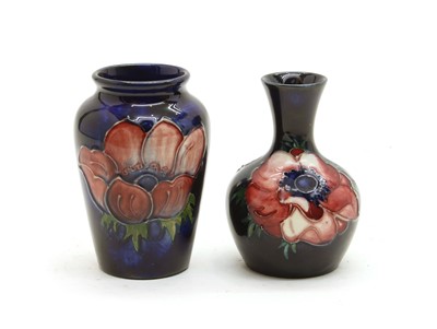 Lot 58 - Two Walter Moorcroft 'Anemone' Miniature Vases