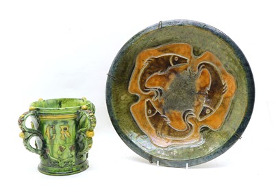 Lot 82 - A Castle Hedingham pottery tyg
