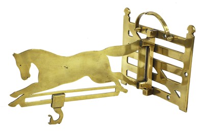 Lot 716 - A brass chimney crane