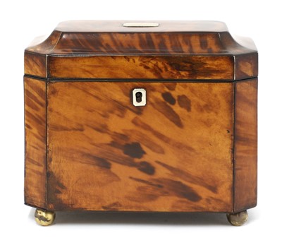 Lot 98 - A tortoiseshell tea caddy