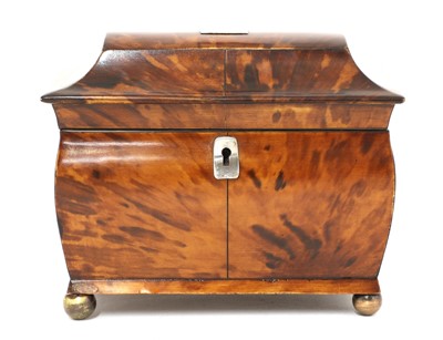 Lot 103 - A tortoiseshell tea caddy