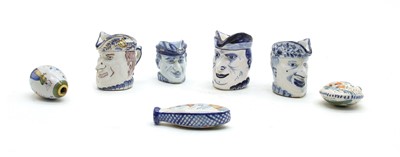 Lot 65 - Seven French faience items