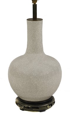 Lot 210 - A Chinese-style crackle-glazed ceramic table lamp