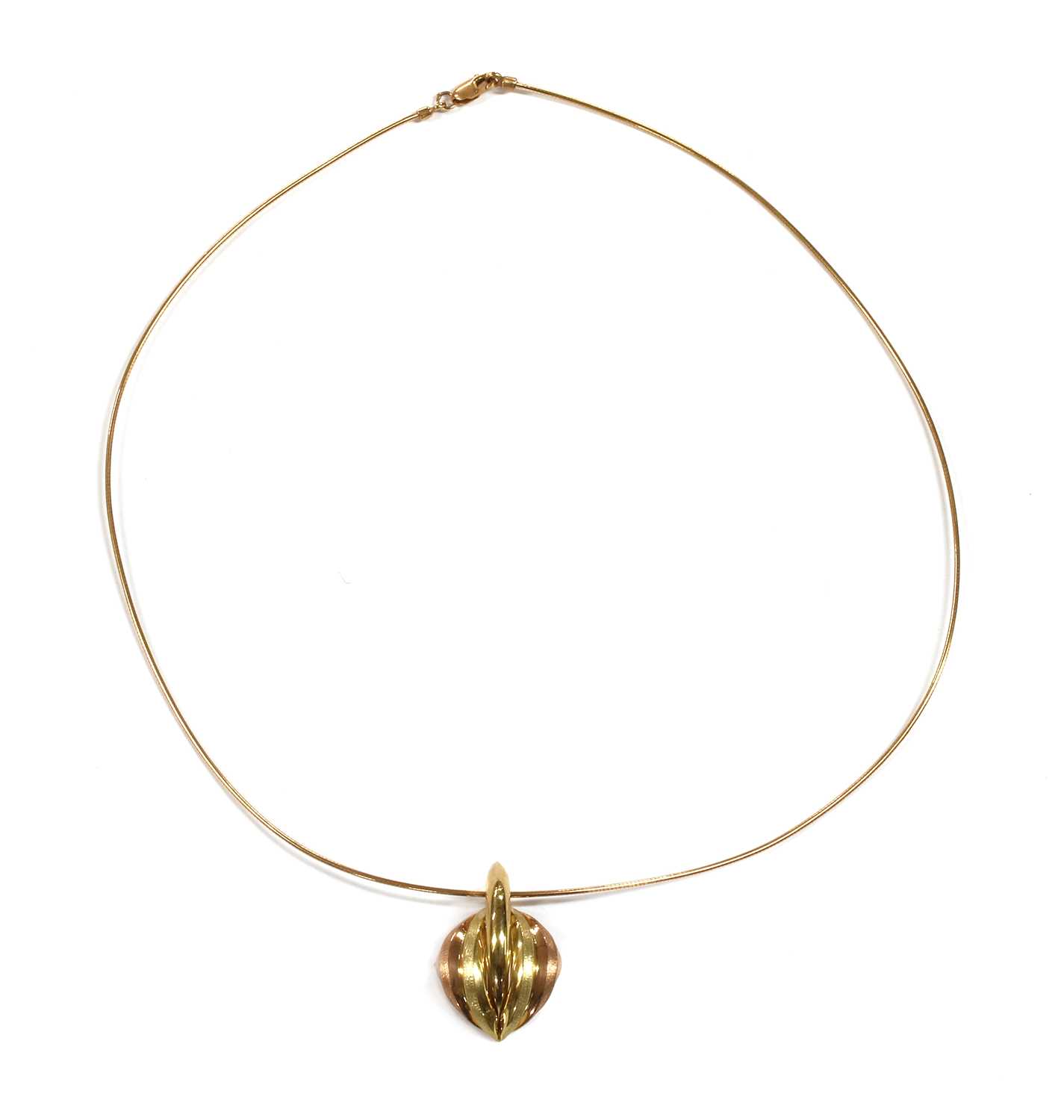 Lot 25 - A 9ct rose and yellow gold pendant