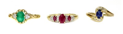 Lot 114 - Three 9ct gold rings