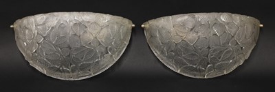 Lot 132 - A pair of Lalique 'Charmes' glass wall lights