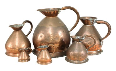 Lot 753 - Six copper harvest measures