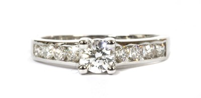 Lot 80 - A white gold single stone diamond ring