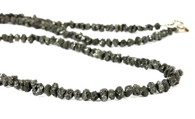 Lot 172 - A rough black diamond crystal necklace