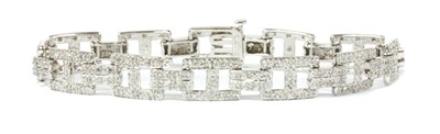 Lot 98 - A 9ct white gold diamond set bracelet