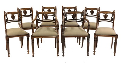 Lot 308 - A set of eight George IV mahogany dining chairs in the manner of Gillows
