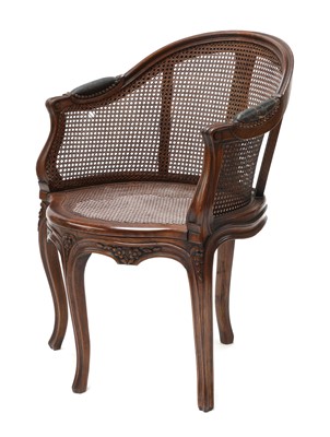 Lot 191 - A French beech bergère tub chair