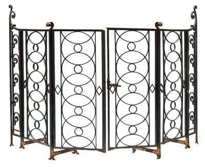 Lot 389 - A pair of French painted wrought iron country house gates