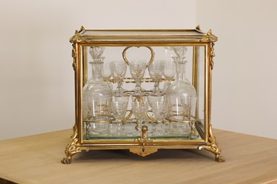 Lot 301 - A French Napoleon III ormolu and glass cave à liqueur