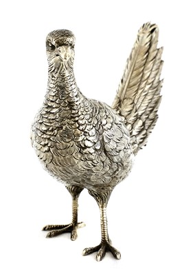 Lot 831 - An Edwardian silver model of a hen pheasant