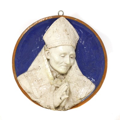 Lot 143 - A Della Robbia-style pottery roundel