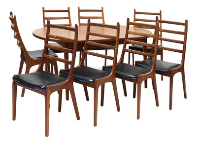 Lot 488 - A Danish teak dining suite