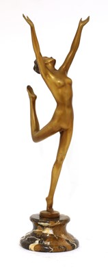 Lot 221 - An Art Deco gilt metal figure of a nude dancer