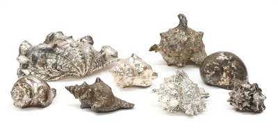Lot 422 - SILVER-COATED SEASHELLS