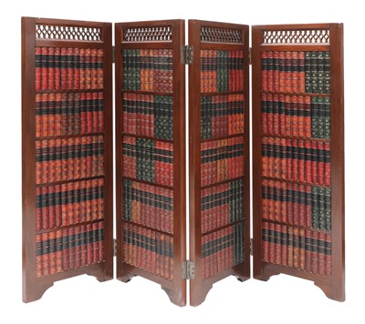 Lot 493 - A mahogany four-part room divider