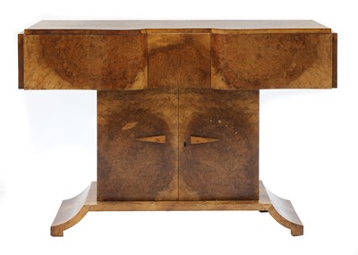 Lot 170 - An Art Deco burr walnut console table