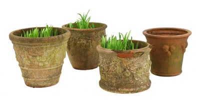 Lot 510 - Four various terracotta garden urns