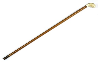 Lot 76 - An ivory-handled walking stick