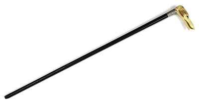Lot 75 - A late Victorian bone and ebonised rosewood walking stick