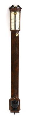 Lot 868 - A mahogany, ebony and ivory stick barometer