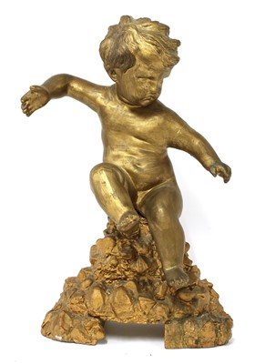 Lot 173 - A carved giltwood figure of a putto