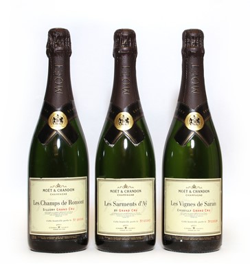 Lot 17 - Moet & Chandon, Epernay, La Trilogie des Grand Crus, three bottles in total (OWC)