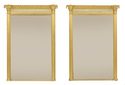 Lot 781 - A pair of Regency-style giltwood pier mirrors