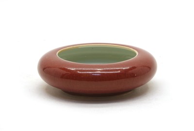 Lot 110 - A Chinese red-glazed brush washer