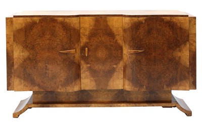 Lot 171 - An Art Deco burr walnut sideboard