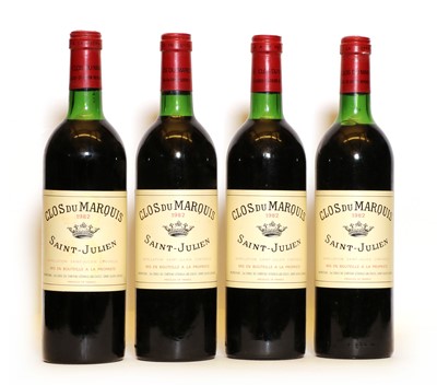 Lot 86 - Clos de Marquis, St Julien, 1982, four bottles