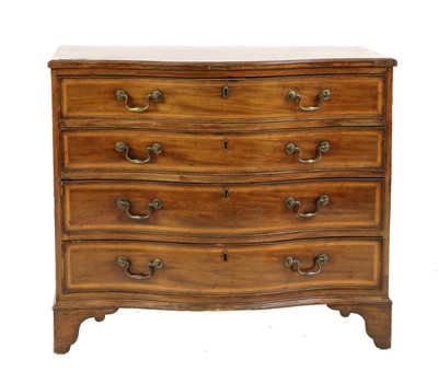Lot 277 - A George III style inlaid mahogany serpentine chest