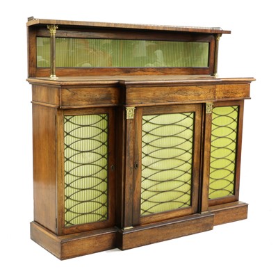 Lot 360 - A Regency rosewood breakfront chiffonier