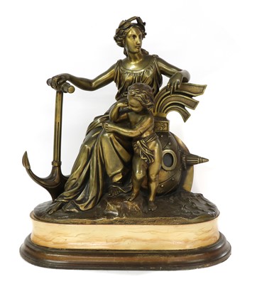 Lot 186 - A nautical bronze group