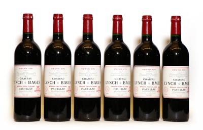 Lot 95 - Chateau Lynch Bages, 5eme Cru Classe, Pauillac, 1995, six bottles (in opened OWC)