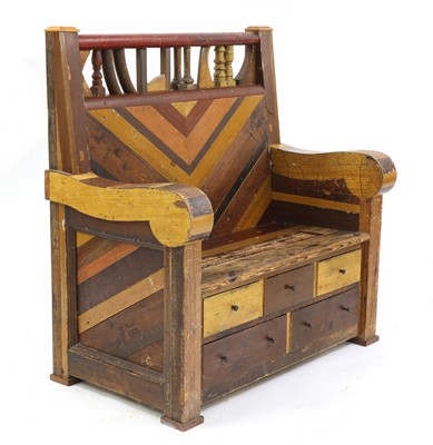 Lot 369 - A reclaimed wood settle