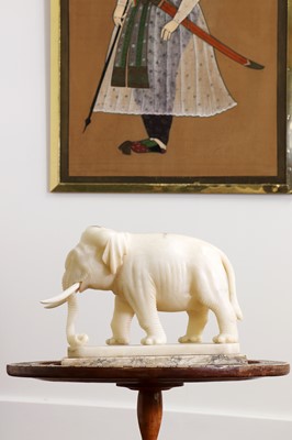 Lot 79A - An Indian carved alabaster figure of an elephant