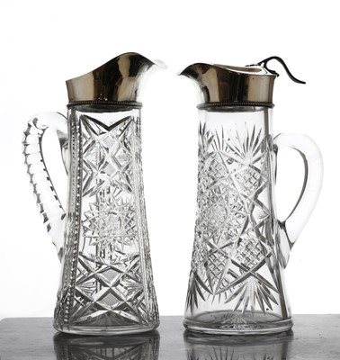 Lot 505 - A silver mounted Stourbridge glass lemonade jug