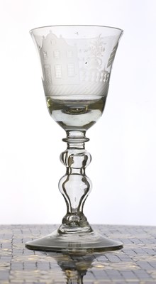 Lot 152 - A Dutch engraved drinking glass