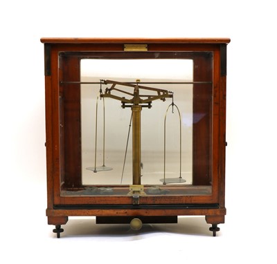 Lot 347 - A set of G Oertling Ltd, London brass balance scales
