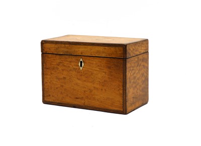 Lot 135 - A 19th century satinwood veneered tea caddy