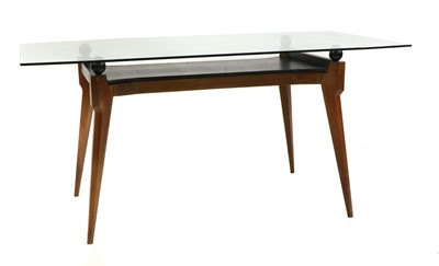 Lot 661 - A teak and ebonised table