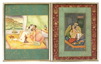 Lot 129 - Fourteen Indian erotic paintings
