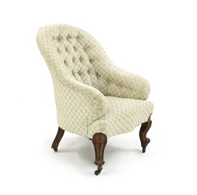 Lot 274 - A Victorian button back armchair
