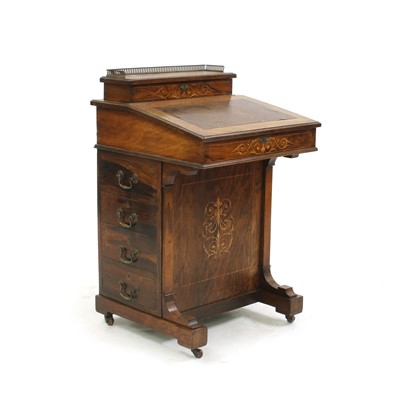 Lot 292 - A 19th century rosewood davenport