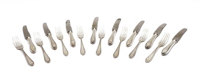 Lot 49 - A silver canteen of cutlery for eight settings